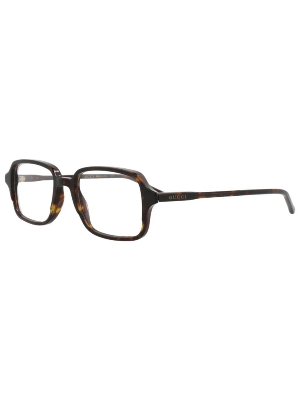 New Gucci Women's Eyeglasses Square Rectangle Acetate Frame Mens Havana Havana